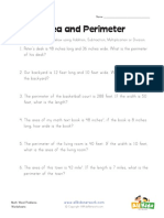 Word Problems Area Perimeter Worksheet1