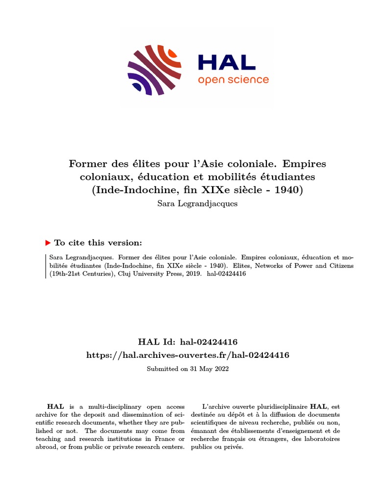 Éducation des élites coloniales en Asie | PDF | Indochine française ...