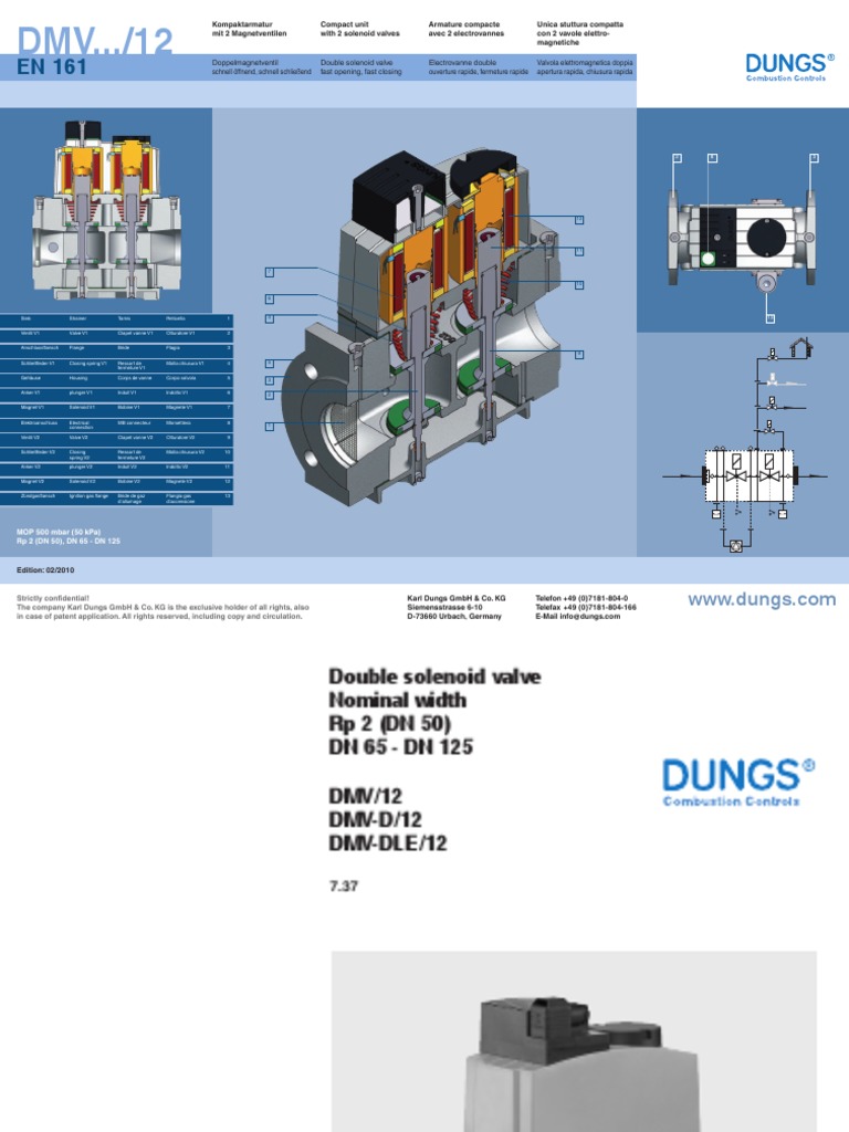 Dungs Double Solenoid Valve Overview | PDF | Valve | Alternating Current