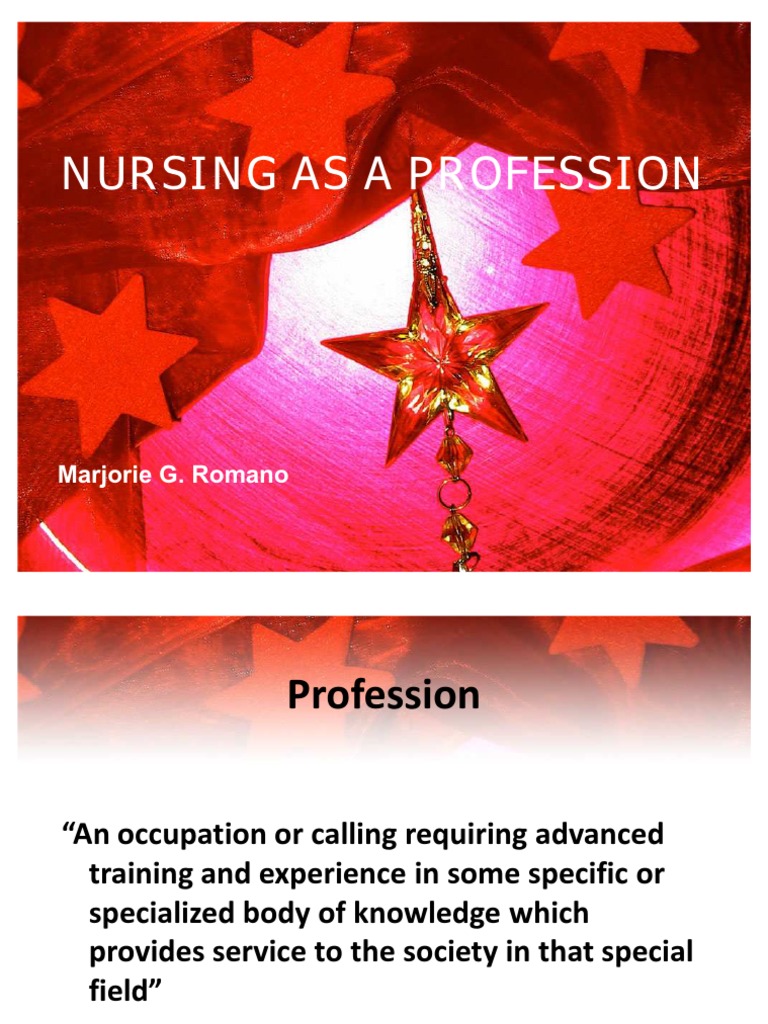 Nursing As A Profession PDF