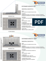 Descrição de estandes básicos de 9m2 e 12m2 para eventos