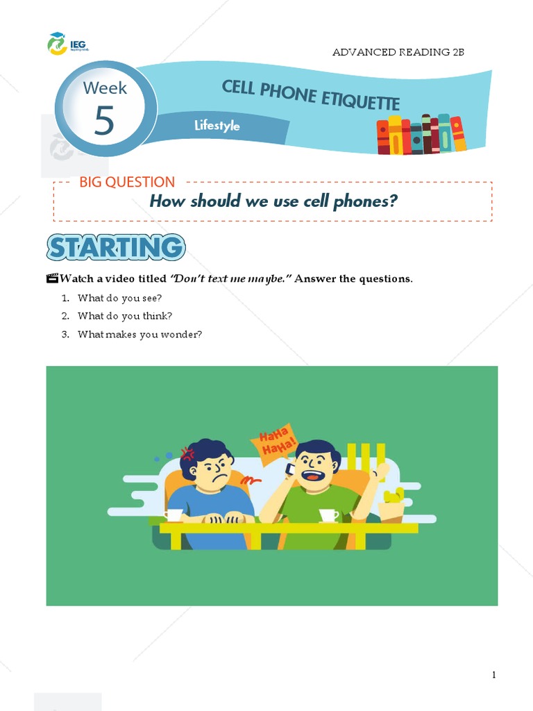 Week 5 - Advanced Reading Level 2B (E4-5) | PDF | Word | Question