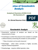 CHEM2112. Lecture 3. An Overview of Gravimetric Analysis