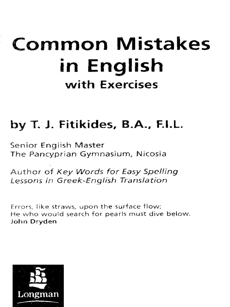 common mistakes exercises pdf