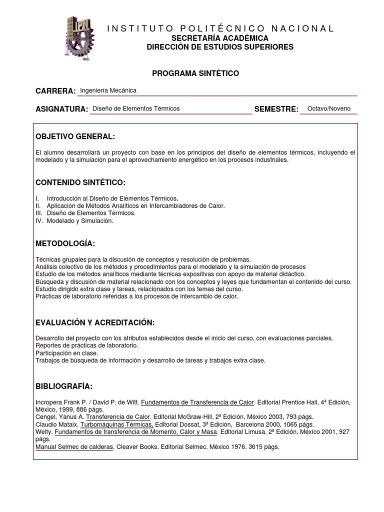 Diseño de Elementos Térmicos PDF Ingeniería mecánica Simulación