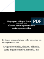 Ensino Médio Português Carta Argumentativa