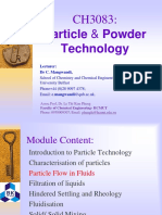 Particle & Powder Technology: Lecturer: DR C. Mangwandi