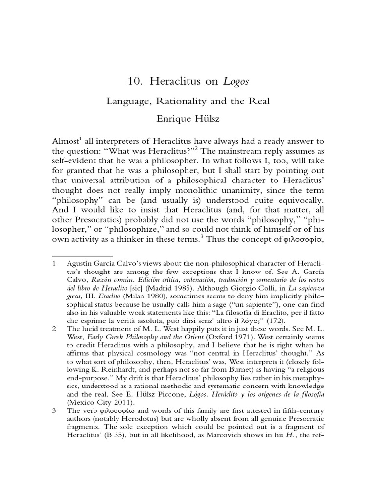 Heraclitus_on_Logos | PDF | Logos | Plato