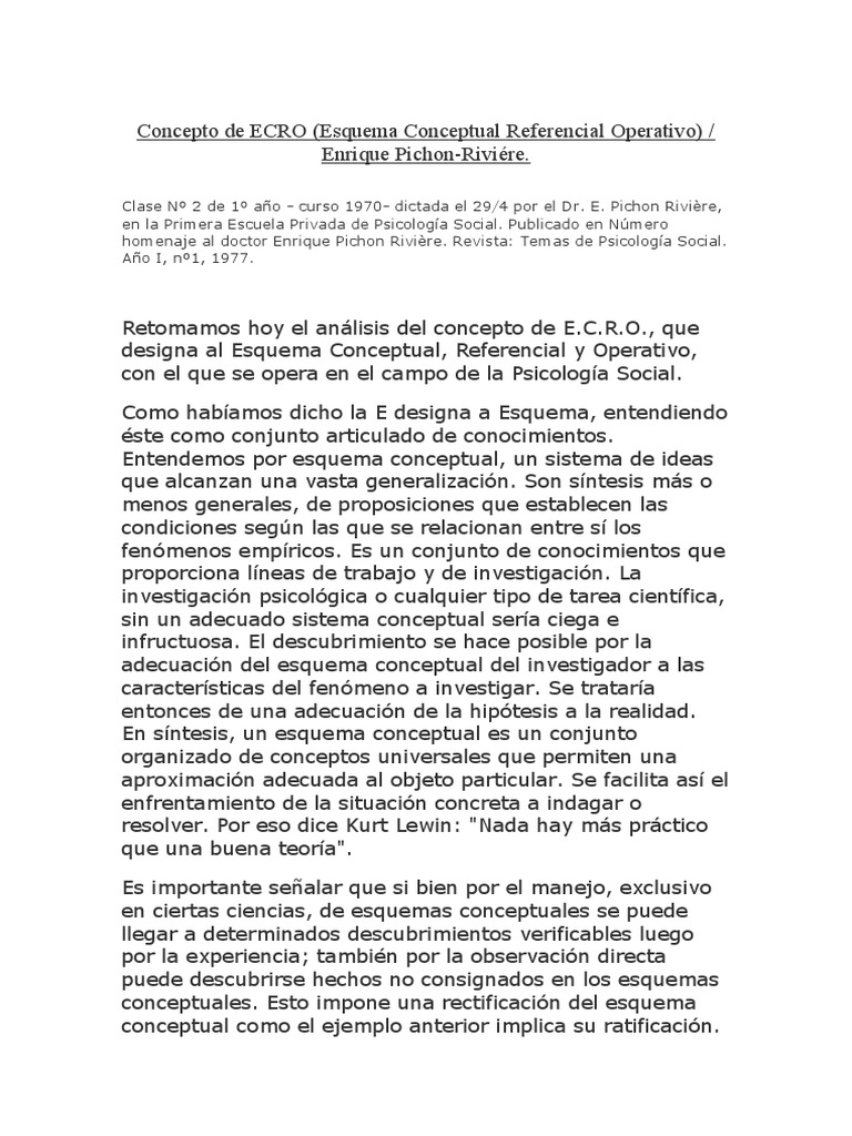 Concepto y Aplicación del ECRO | PDF | Sicología | Aprendizaje