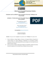Evaluación y Acreditación de La Universidad Ecuatoriana: Desafíos y Funcionalidad