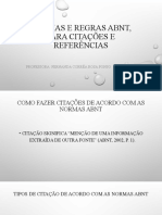 Normas e Regras ABNT, para Citações e