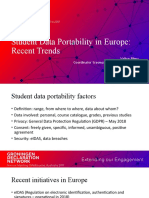 Student Data Portability in Europe: Recent Trends: Valère Meus Coordinator Erasmus Without Paper Project