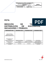 PETS-SIV-08 Medición de taladros, distribución de explosivos, iniciadores y primado.