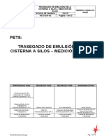 PETS-SIV-03 Trasegado de Emulsión Del Cisterna A Silos - Medición de Silos
