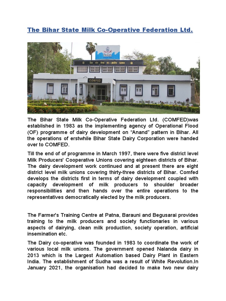 COMFED: Bihar's Dairy Cooperative Success | PDF | Marketing | Business