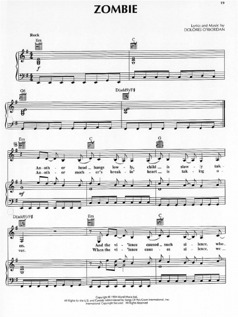 Cranberries Zombie PDF