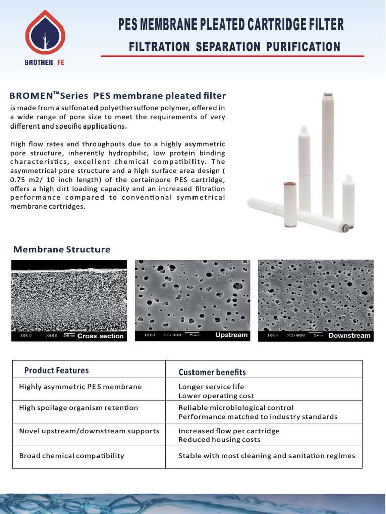 Pes Membrane Data Sheet | PES Ultrafiltration Elements – XJZV