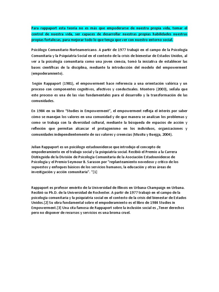 Psicólogo Comunitario Norteamericano | PDF