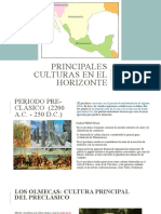 Principales Culturas en El Horizonte Pre Clásico Clásico y Post Clásico en México