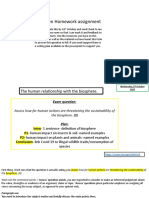 Year Ten Popultaion and The Biosphere Homework Assignment