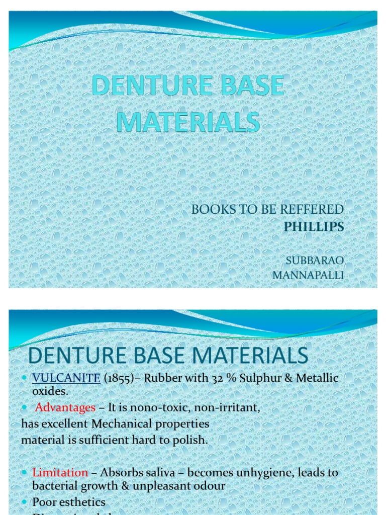 Denture Base Materials Ppt Poly(Methyl Methacrylate) Dentures