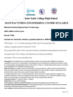 Gladys Porter Early College High School Manufacturing Engineering Course Syllabus
