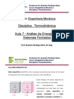 Termodinâmica - Aula 7 - Balanço de Energia de Sistemas Fechados