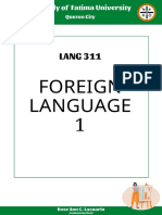 LANG 311: Foreign Language 1