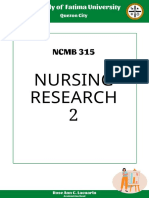 NCMB 315: Nursing Research 2