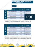 Calendário de avaliações e boletins escolares