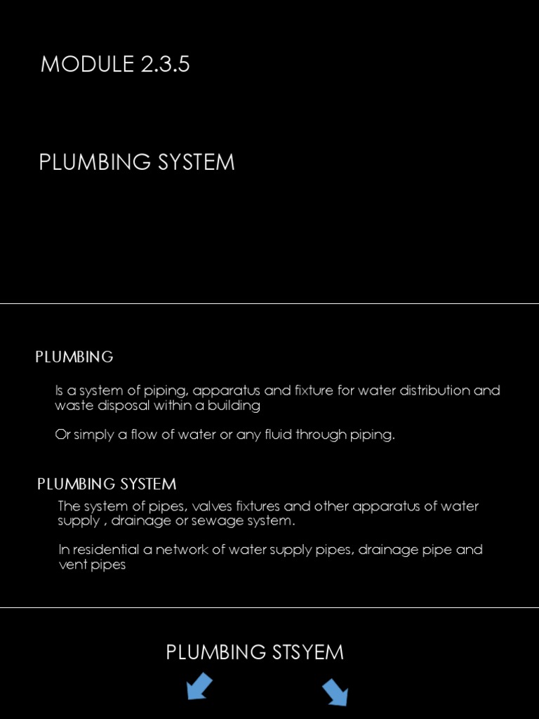 Module 2.3.5 Plumbing Systems | PDF