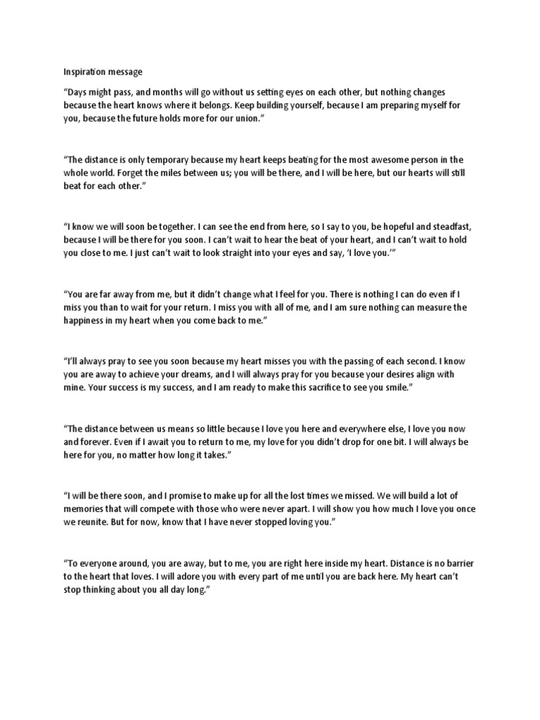 Long Distance Messages | PDF | Love