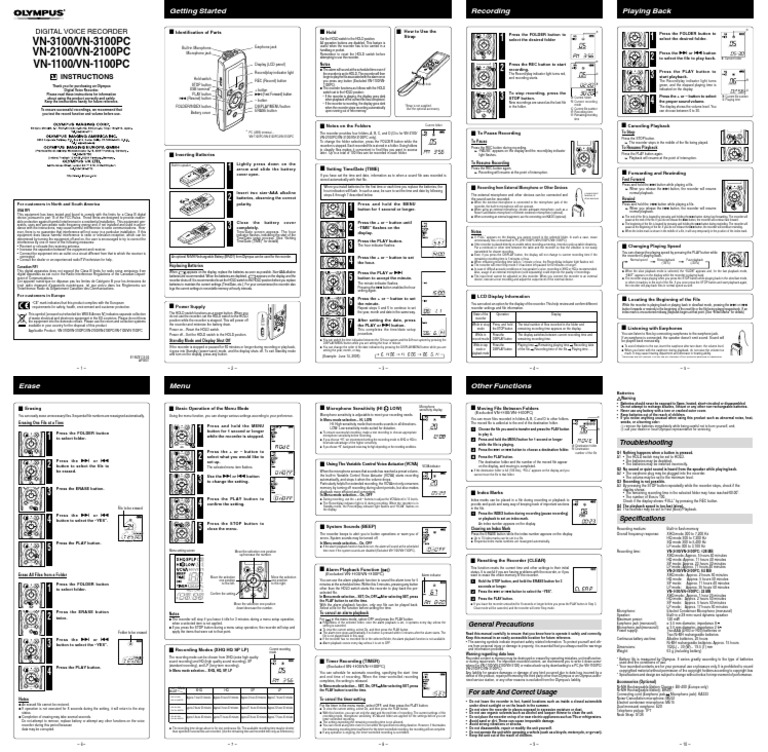 VN3100/VN3100PC VN2100/VN2100PC VN1100/VN1100PC Digital Voice