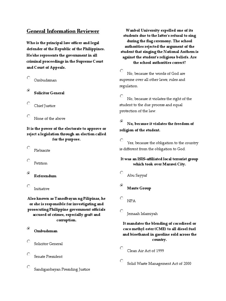 General Information Reviewer PDF
