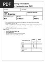 Third Term Examination, July, 2022: Horizon College International