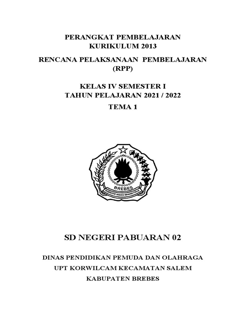 RPP Kelas IV SD Pabuaran 02 2021/2022 | PDF | Teknologi & Rekayasa