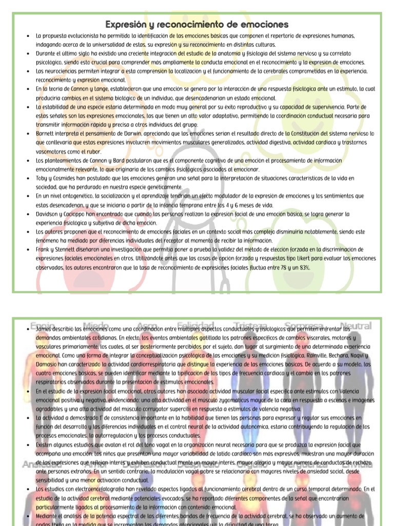 Emociones: Expresión y Reconocimiento Científico | PDF | Las emociones ...