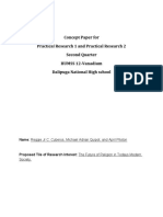 Concept Paper For Practical Research 1 and Practical Research 2 Second Quarter HUMSS 12-Vanadium Dalipuga National High School