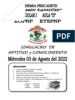 Simulacro Aptitud y Conocimiento PNP JULIO 2022 - AULA D PDF