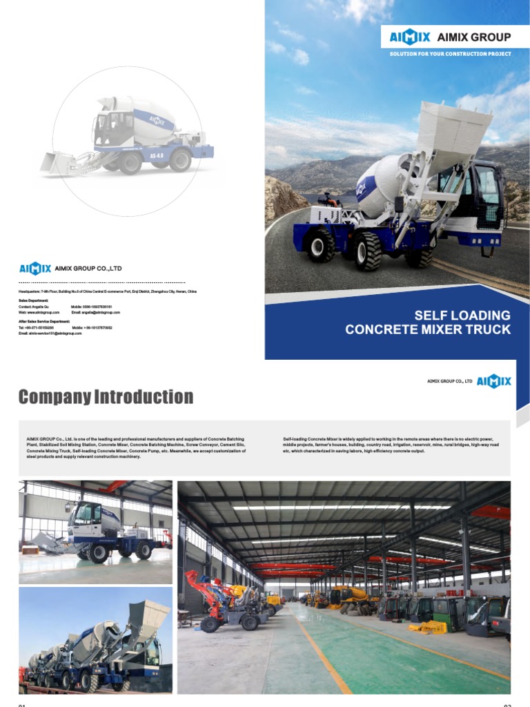 AIMIX - Self Loading Concrete Mixer Truck | PDF | Truck | Pump