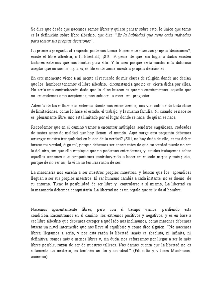 El Libre Albedrio PDF Libre albedrío