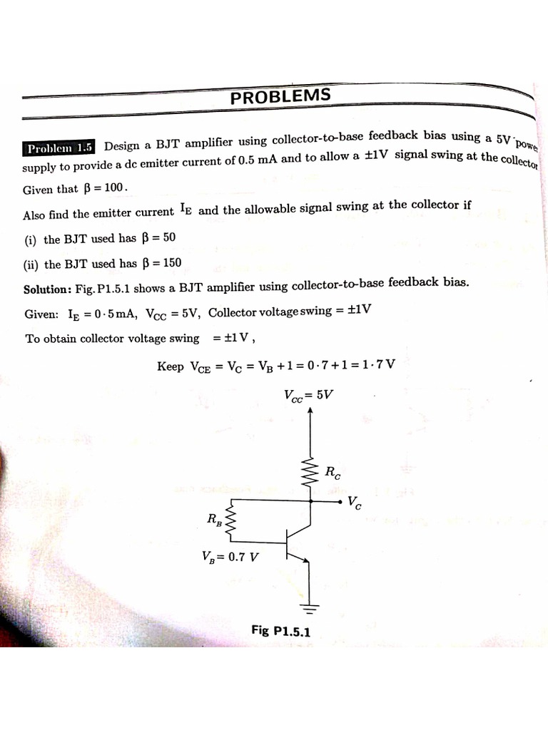 Problems On BJT PDF