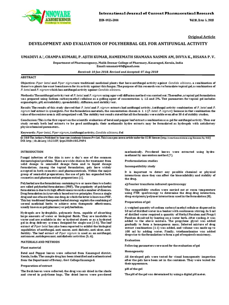 Antifungal PDF Gel Chemistry