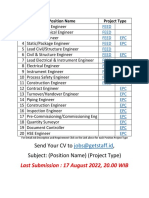 Send Your CV To, Subject: (Position Name) (Project Type) : Last Submission: 17 August 2022, 20.00 WIB