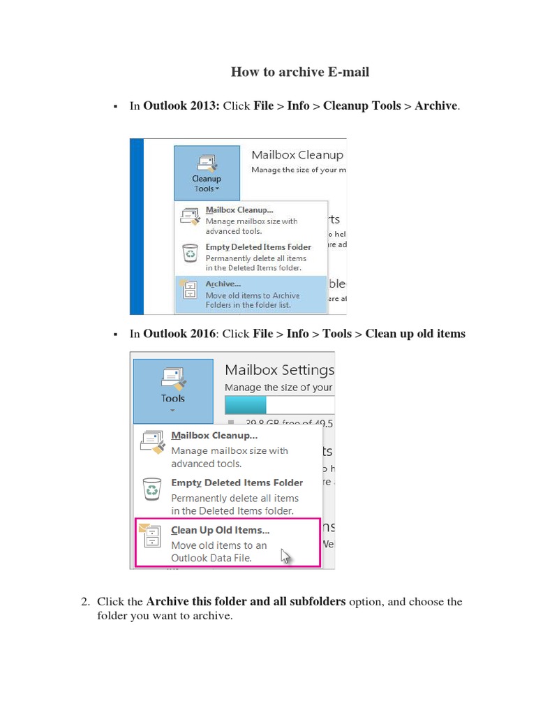 12 How To Archive E Mail On Outlook Pdf