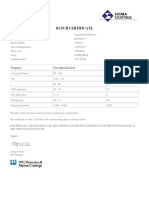 Batch Certificate: Sigma Coatings (Pty) Limited Head Office