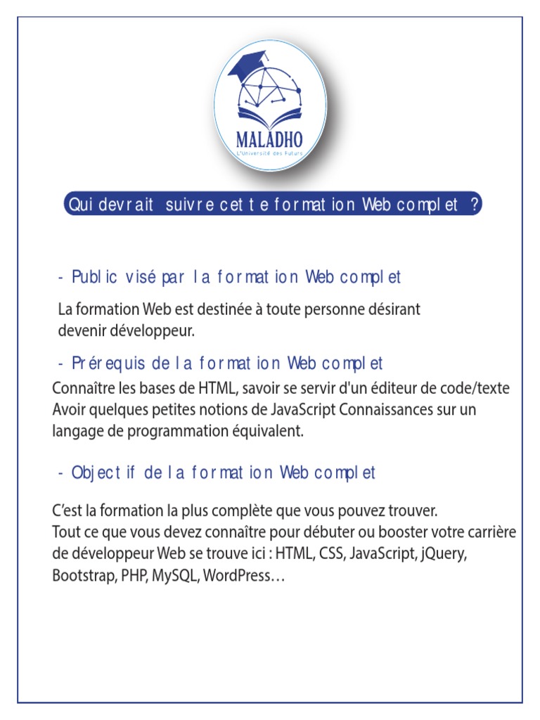 Formation Web Complète pour Développeurs | PDF | Html | Internet
