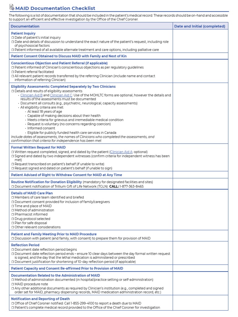 CEP MAID HTML Documentation Checklist | PDF | Informed Consent | Pharmacy