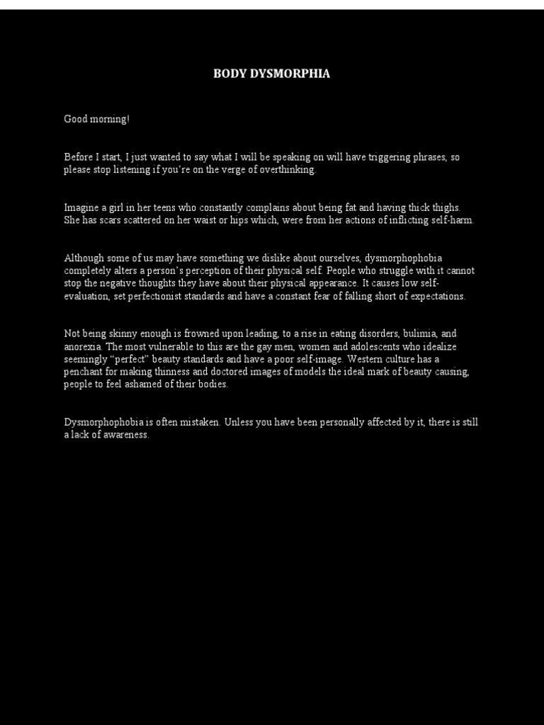 Body Dysmorphia PDF