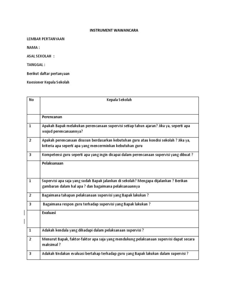Instrument Wawancara Ks | PDF | Karier & Perkembangan | Kesehatan Holistik